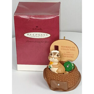Hallmark Hooked on Collecting 1995 Christmas Ornament Chipmunk in Basket